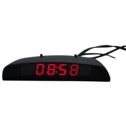 Termometru + voltmetru + ceas digital, cu leduri rosii, conectare la priza, pentru auto